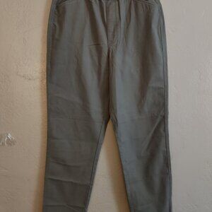 Lands' End elastic waist pants, olive green, women's size 10T